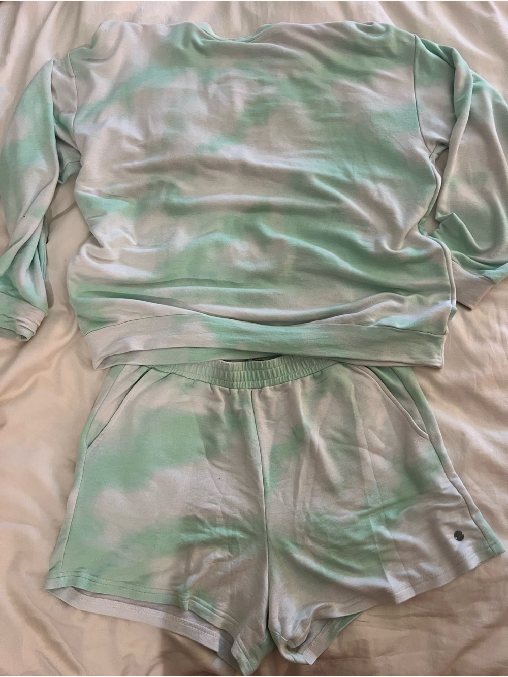 Roxy Mint & White Tie-Dye Lounge Shorts Set